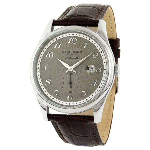 ectq45e5133_a171_0 jpg - Relógio Automático Cuvette 44 171A Classic, Mostrador Cinza, Pulseira de Couro Marrom Escuro, 44mm, Prata.