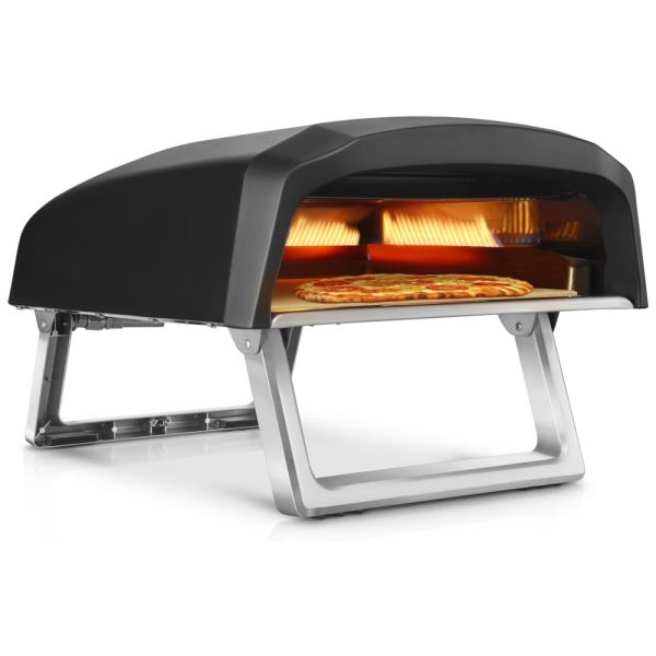 ectq45llf3jc0b_0 jpg - Forno Portátil a Gás para Pizza ao Ar Livre, com Pedra para Fogo, NutriChef, Preto