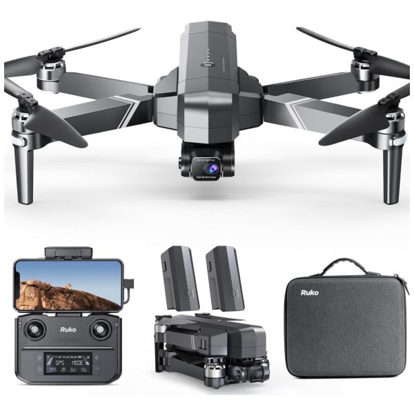 ectq48g2g5y80b_0 jpg - Drone com Câmera 4K Transmissão HD 3000 Metros, 2 Baterias, RUKO F11 GIM2, Cinza