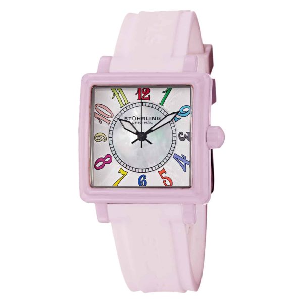 ectq4aoo21_r4l941_0 jpg - Relógio de Moda Fusão 149L4R 35mm, Mostrador Branco e Rosa, Pulseira de Silicone Rosa e Fivela Tang, da Stuhrling.