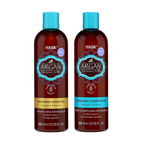 ectq4guv3pg00b_0 jpg - Shampoo e Condicionador Óleo de Argan Cabelos Macios Sedosos e Brilhantes 355ml, HASK EXOTICS, Marrom Escuro