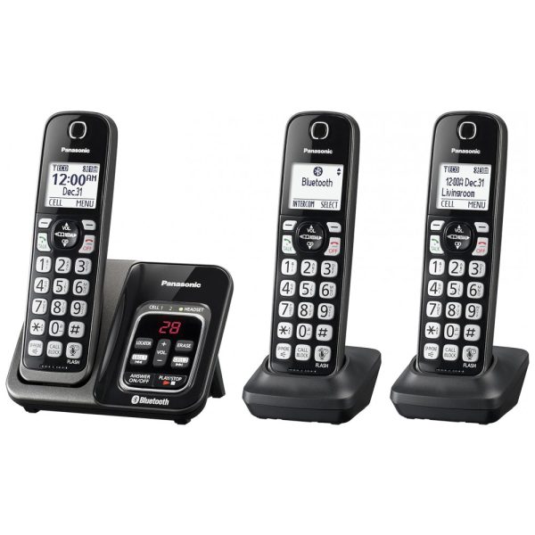 ectq4qj49x170b_0 jpg - Telefone sem Fio Link2Cell Bluetooth com 3 Aparelhos, PANASONIC KX TGD563M, Preto