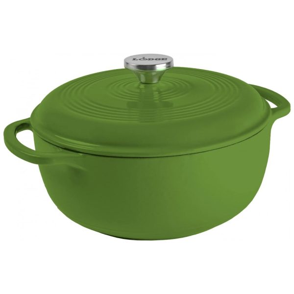 ectq4x2m1l690b_0 jpg - Panela de Ferro Fundido 6 Litros Forno Holandês Esmaltado e Antiaderente, LODGE EC6D58, Verde