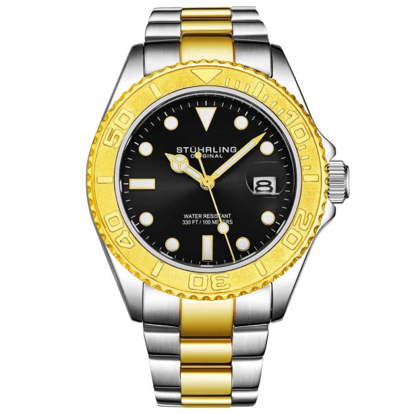 ectq4_7693_0 jpg - Relógio Masculino Stuhrling Oceana 3967 Quartzo 42mm, Prata e Dourado