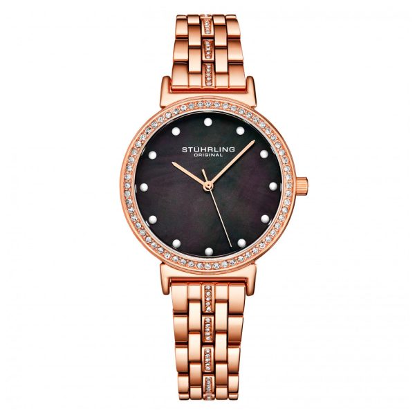 ectq4_8893_0 jpg - Relógio Feminino Stuhrling Sinfonia 3988 Quartzo 33mm, Ouro Rosa Clássico