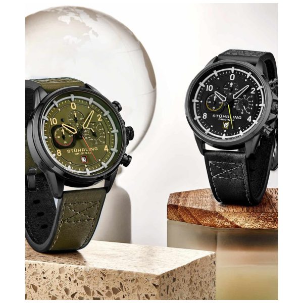 ectq50_929_0 jpg - Relógio Masculino Stuhrling Aviador 929 Quartzo 45mm, Preto