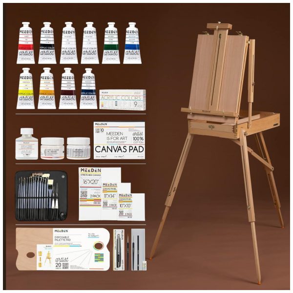 ectq51s4ltv70b_0 jpg - Kit de Pintura Conjunto Artístico com 15 Tintas, MEEDEN, Marrom