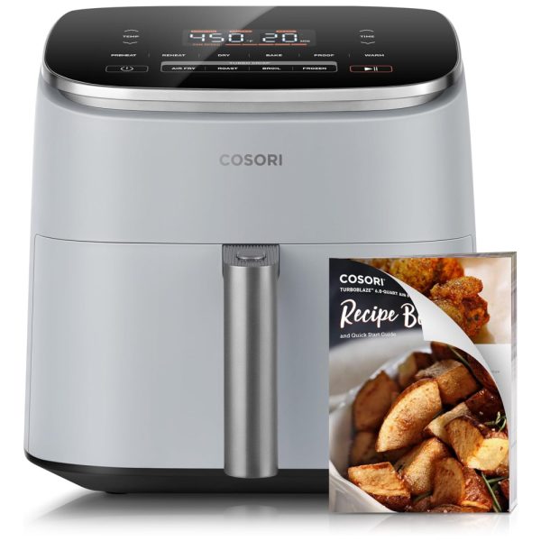 ectq5j7vfm7d0b_0 jpg - Air Fryer 9 em 1, 5.6L com Painel de Controle Digital, 5 Níveis de Velocidade de Ar e 4 Modos Turbo, 110V 1725W, COSORI CAF DC601, Cinza Claro