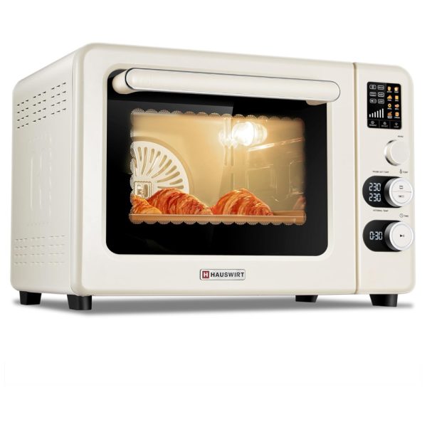 ectq5rgp89nc0b_0 jpg - Forno Elétrico Antiaderente 10 em 1, Capacidade 34L, Cozimento e Fritura Integrados com Display LED, 110V 1800W, Hauswirt, Marfim