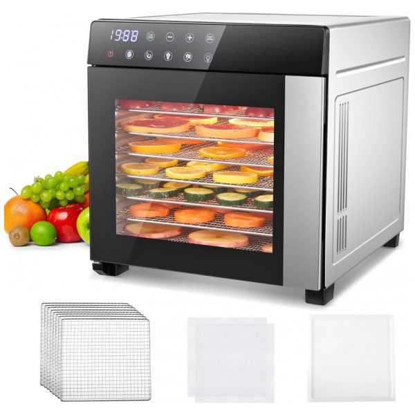 ectq63zdnj6c0b_0 jpg - Desidratador de Alimentos com 8 Bandejas, Aço Inoxidável, 110V 600W, Amzgachfktch, Prata