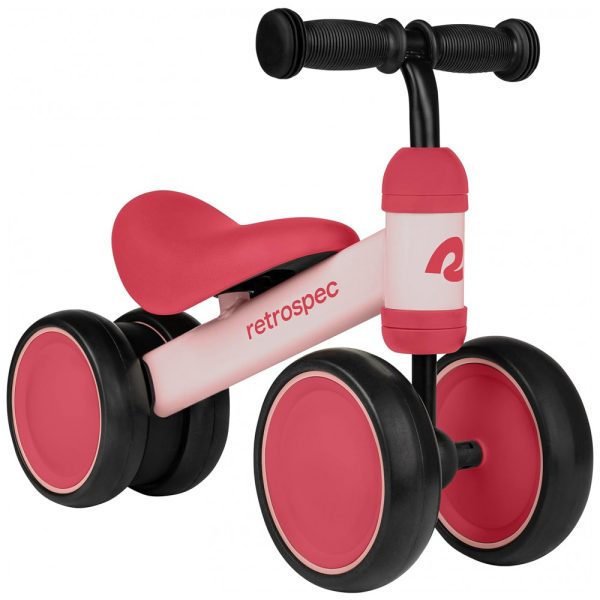 ectq673hny490b_0 jpg - Bicicleta sem Pedal Infantil com 4 Rodas para Crianças de 1 a 4 Anos, RETROSPEC 4501, Rosa