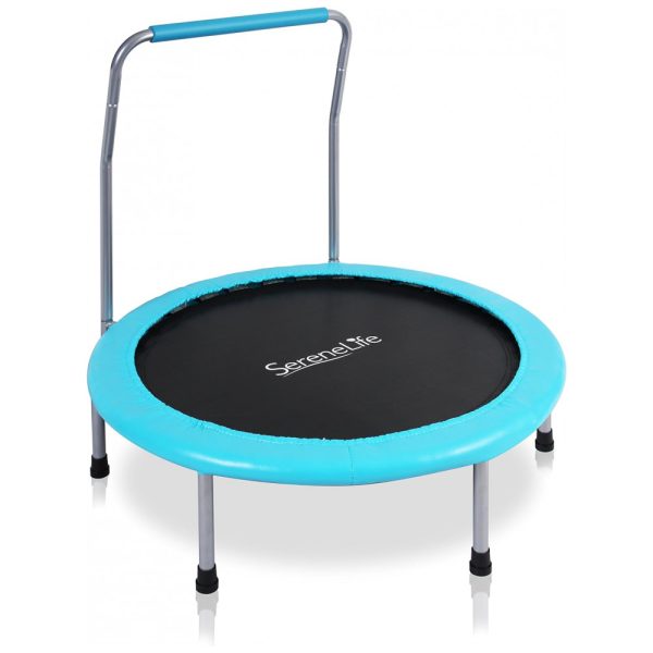 ectq686xr8770b_0 jpg - SLEL67 Cama Elastica Infantil com Corrimão Ajustável para até 68 kg, SERENELIFE SLEL67, Azul