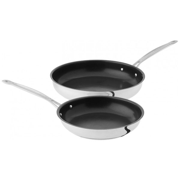 ectq69rmki300b_0 jpg - Conjunto de Frigideira Antiaderente de 22 e , Cuisinart Chef Preta e Prata