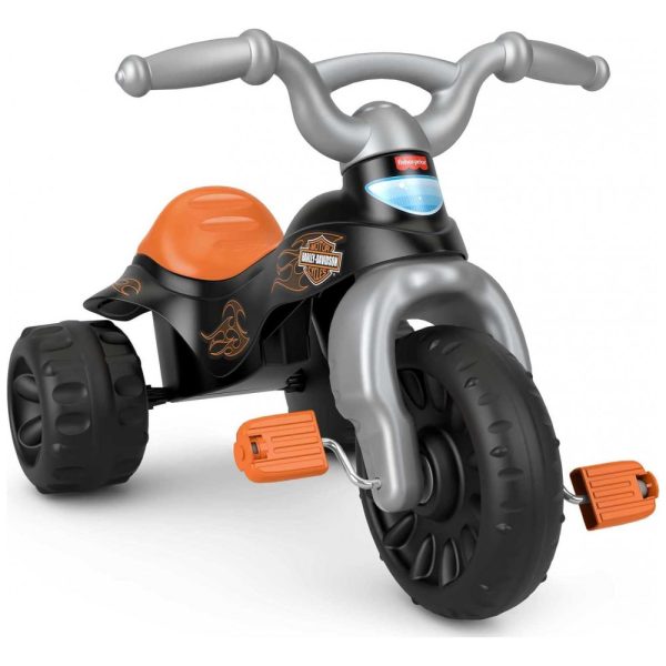 ectq6bz9uu400b_0 jpg - Triciclo Infantil com Punhos de Guiador e Cesto de Baixo do Banco, Fisher Price Harley Davidson, Preto