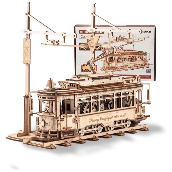 ectq6cbkl1kc0b_0 jpg - Quebra Cabeças 3D em Madeira para Adultos, Tema Trem e Ferrovia com 374 Peças, ROKR, Marrom