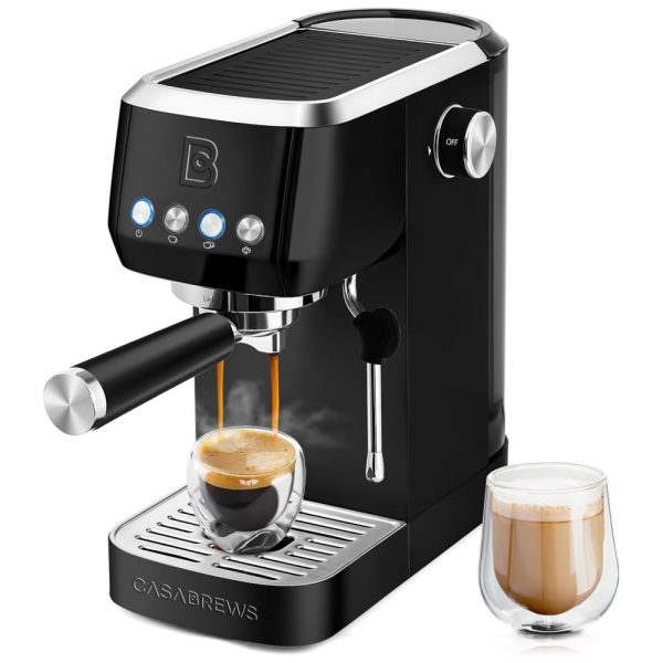 ectq6cz4n5gc0b_0 jpg - Máquina de Café Expresso Profissional 20 Bar com Vaporizador de Leite e Tanque de Água Removível de 1,4L, 110V 1350W, CASABREWS, Preta