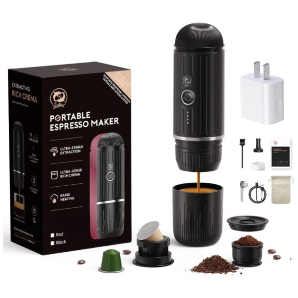 ectq6wzpjlyc0b_0 jpg - Máquina de Café Portátil 19 Bar com Bateria Recarregável de 7500mAh para Viagens, Acampamento e Casa, 12V 120W, RECAFIMIL, Preta