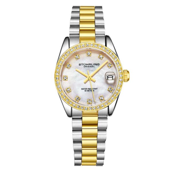 ectq6_c6393b_0 jpg - Relgio Unissex Stuhrling 31mm Design Moderno em Prata e Ouro