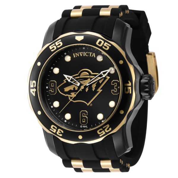 ectq71324_gz_vni_0 jpg - Relgio Masculino Invicta NHL Minnesota Wild 48mm, Ouro e Preto ZG 42317 um acessrio de estilo para fs de hquei.