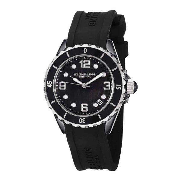 ectq726b21_459_0 jpg - Relógio Stuhrling Atlântida 954 com pulseira de silicone preta Mostrador preto de 39mm.