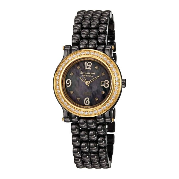 ectq729m21_559_0 jpg - Relógio Fusão 955 35mm com mostrador preto e pulseira de cerâmica preta Stuhrling.