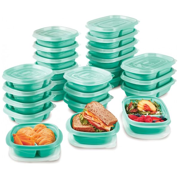 ectq783bx3680b_0 jpg - Potes para Alimentos com Divisória, 360, 900 mL, 25 Unidades, verde, RUBBERMAID 2117364, Verde