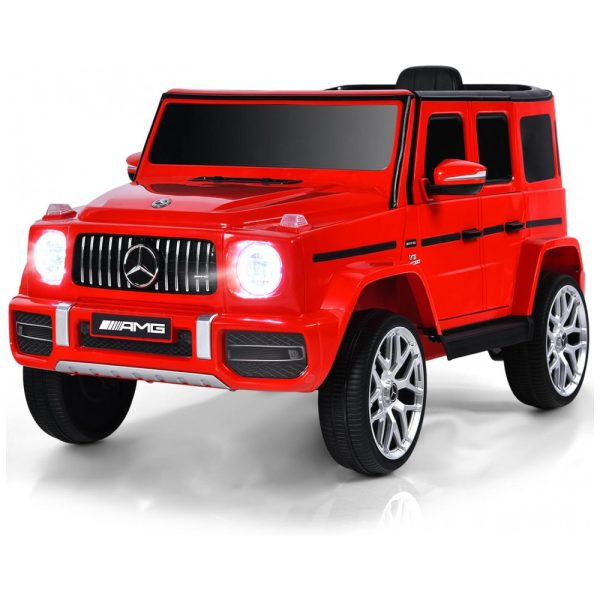 ectq78zz7hfb0b_0 jpg - Carro Eletrico Infantil Mercedes Benz G63 a Bateria 12V 1 Assento com 2 Velocidades, OLAKIDS, Vermelho