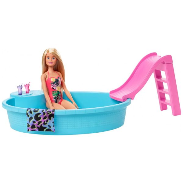 ectq7cdj3bx70b_0 jpg - Boneca Barbie com Piscina, Escorregador, Acessórios para Bebidas e Toalha, Rosa