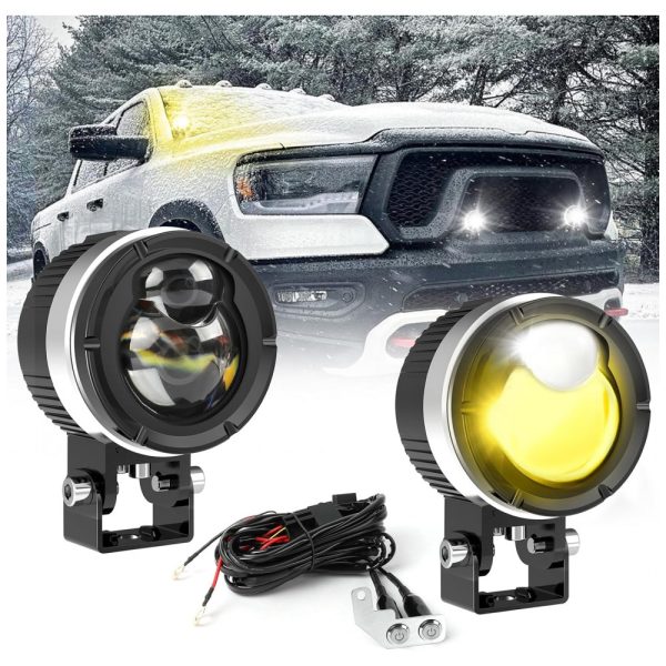 ectq7d8h2dxb0b_0 jpg - Farol de Milha LED Off Road Luz Branca Âmbar a Prova d Água IP68 12V 24V, 120W, 2Un, BraveWAY, Preto