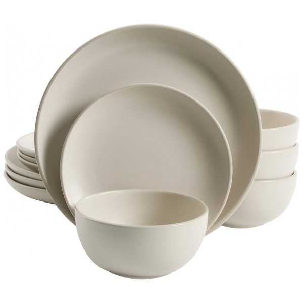 ectq7dhyg9980b_0 jpg - Aparelho de Jantar com 12 Peças em Cerâmica Serve 4 Pessoas, Gibson Home Rockaway, Creme