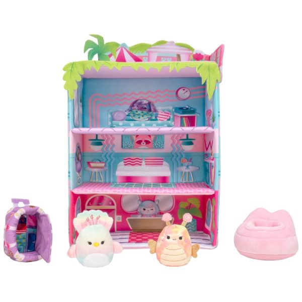 ectq7h8wg92b0b_0 jpg - Kit 2 Pelúcias Squishmallows de 5 cm Balia e Briannika com Playset para Crianças, Squishville SQM0445, Colorido