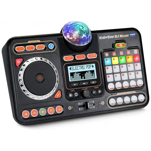 ectq7mzc58v80b_0 jpg - Toca Discos DJ KidiStar sem Fio com Bluetooth para Crianças de 5 a 10 Anos, VTECH, Preto