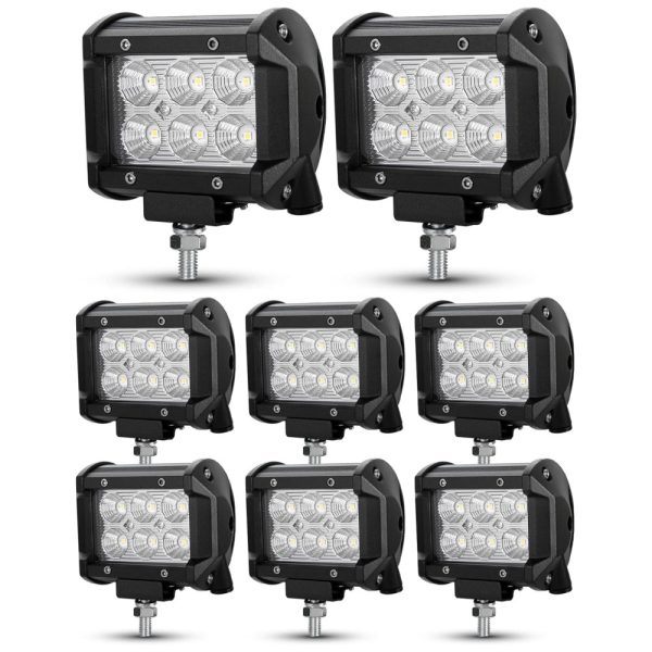 ectq7n2p65q70b_0 jpg - Farol de Milha LED Off Road 8Pçs 18W LED 1440 Lúmens 9 a 30V À Prova Dágua Caminhão SUV, BUNKER INDUST, Preto