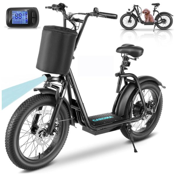 ectq7n9yjr6d0b_0 jpg - Scooter Elétrica para Adultos até 136 kg, Velocidade Máxima de 32 km h e Alcance de 48 km com Tela de LCD, Assento Ajustável e Cesta Removível, 819W, Caroma P3, Preta