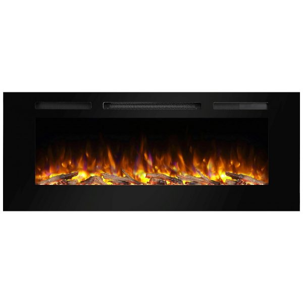 ectq7qpw37m10b_0 jpg - Lareira Elétrica de Embutir A50x127L com Controle Remoto e Conjunto de Toras, Cristal, 1500W, 110v, PURAFLAME EF173B, Preto