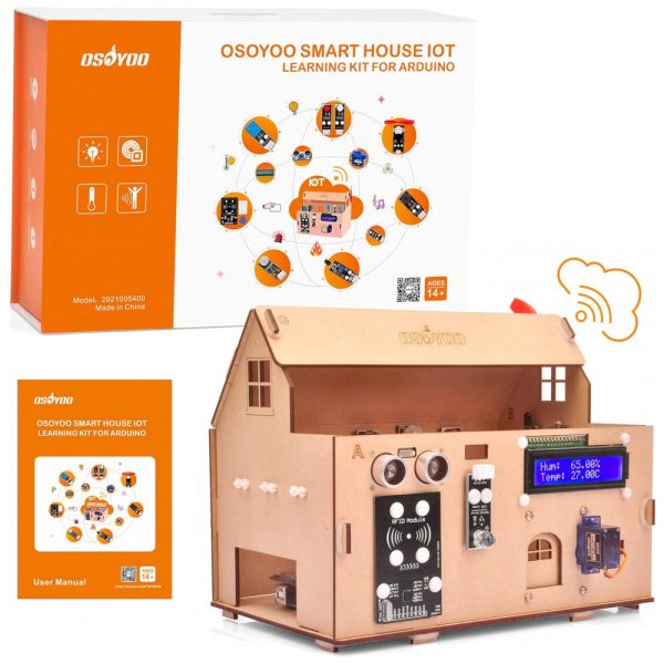 ectq7t3g52990b_0 jpg - Kit de Construção Casa Inteligente Codificação de Engenharia Eletrônica STEM para Crianças de 3 Anos ou Mais, OSOYOO, Marrom