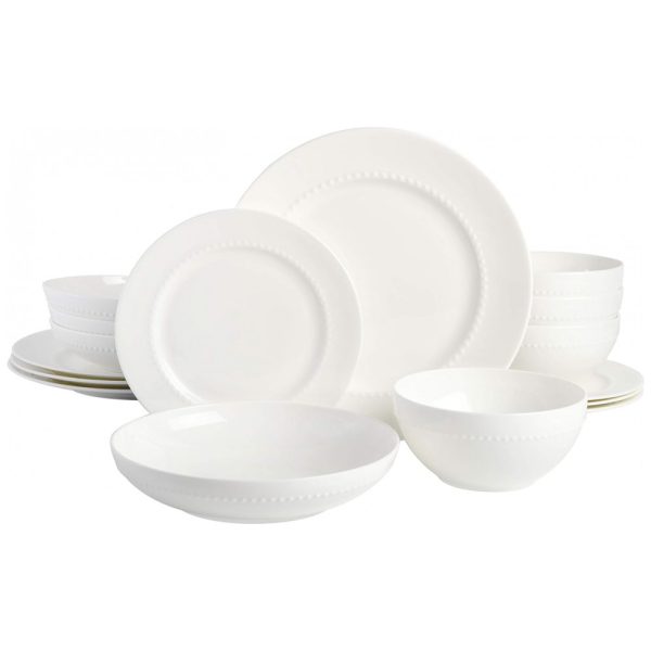 ectq7vvx6kf70b_0 jpg - Aparelho de Jantar com 16 Peças em Porcelana Bone China, Gibson Elite, Branco