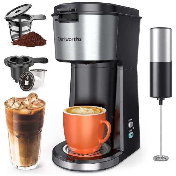 ectq7xbmb1xc0b_0 jpg - Cafeteira para Quente ou Gelado com Mixer, Lembrete de Descalcificação e Autolimpeza, 110V, Famiworths, Preto Fosco