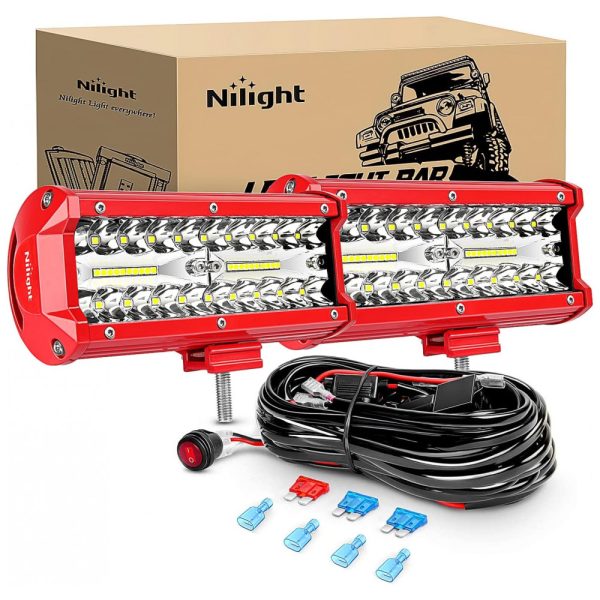 ectq7xg3l6vb0b_0 jpg - Farol de Milha LED Off Road 600K a Prova dÁgua Luz Branca, 9 30V, Nilight ZH802, Vermelha