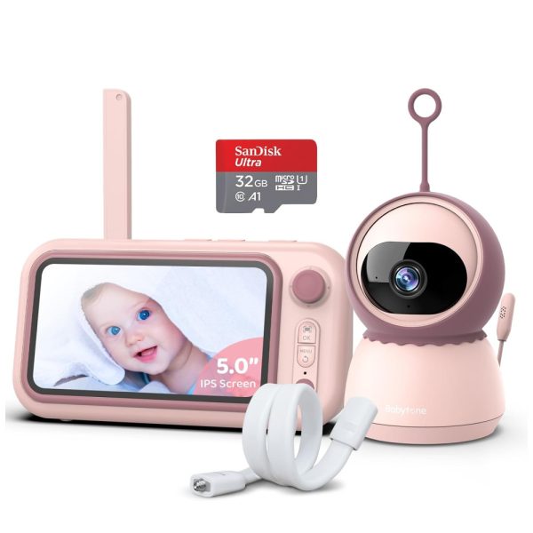 ectq7ywgzx9b0b_0 jpg - Babá Eletrônica Portátil com Câmera e Áudio HD 1080P, Visão Noturna Automática, Sem WiFi, babytone, Rosa