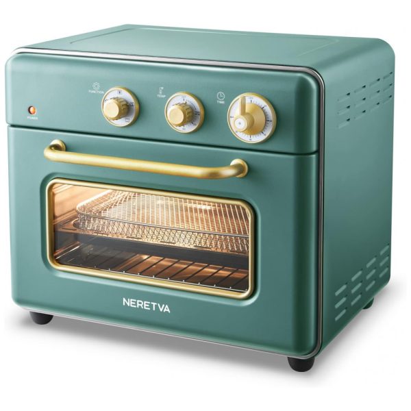 ectq83hwyq490b_0 jpg - Forno Elétrico de Bancada Retro 5 em 1 com 6 Acessórios e Livro de Receitas, 1500W, 110v, NERETVA, Verde