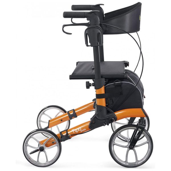 ectq86nvj4x70b_0 jpg - Andador para Idoso Dobrável até 136kg com Assento, Porta Copos e Bengala, Comodita, Preto e Laranja