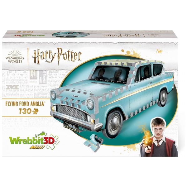 ectq885qrch80b_0 jpg - Quebra Cabeças 3D Harry Potter Flying Ford Anglia para Crianças e Adultos, 130 Peças, WREBBIT 3D W3D 0202, Marrom