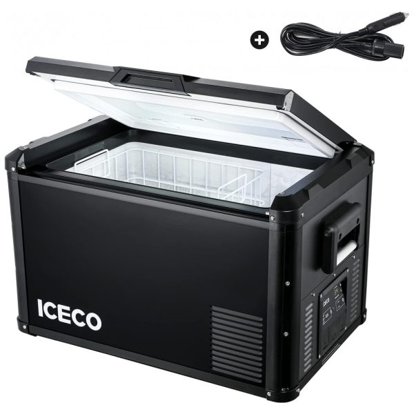 ectq8bdg3lc90b_0 jpg - Geladeira Portátil 60L com Tampa Multifuncional, 12 24 V, AC 110 240 V, ICECO PRO, Preto