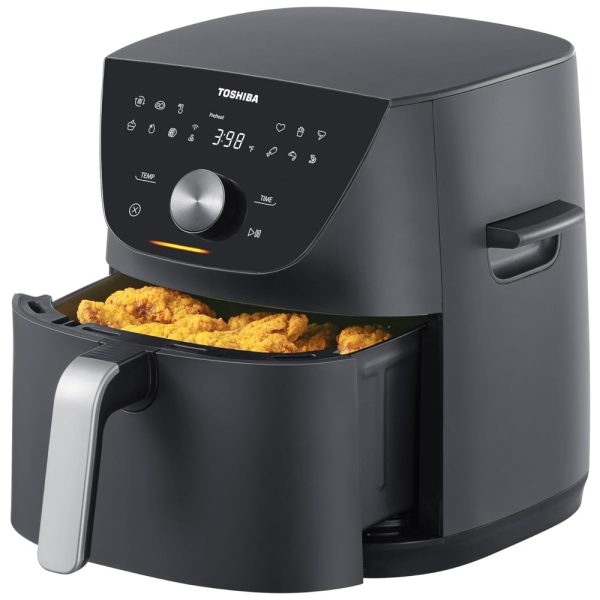 ectq8dn4pljc0b_0 jpg - Fritadeira Elétrica Air Fryer 7,2L com 12 Menus Predefinidos e Função Menu IQ, 110V, TOSHIBA, Cinza Metálico