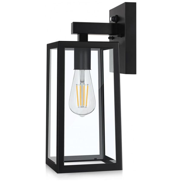 ectq8gmgrkx70b_0 jpg - Arandela Luminária Clássica Externa de Parede à prova dágua com Sensor, Base E26, 1 Unidade, SHINE HAI 2032BC LS, Preto