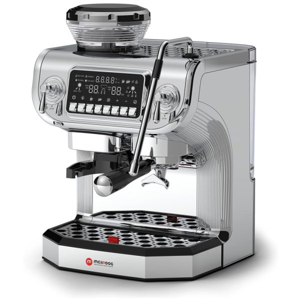 ectq8h48p63c0b_0 jpg - Máquina de Café Expresso Semi Automática 15 Bar com Moedor Embutido e Bocal de Leite, 110V 1450W, Mcilpoog TC520, Prata