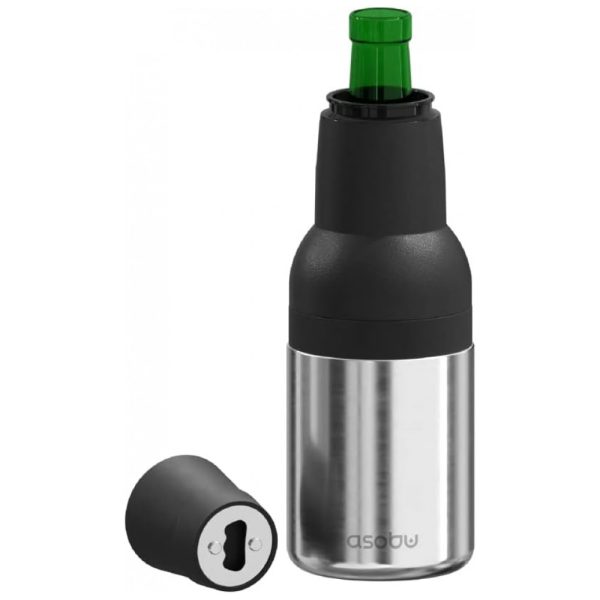 ectq8n63iwj10b_0 jpg - Cooler Portátil para Garrafas de cerveja com Isolamento Duplo, Aço Inox, ASOBU Frosty Beer, Prateado