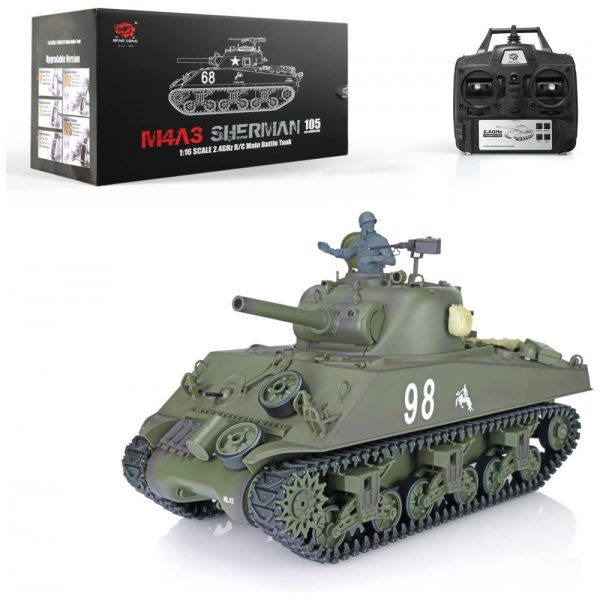 ectq8oxtr2c00b_0 jpg - Tanque de Guerra TOUCAN RC HOBBY US M4A3 Sherman com Controle Remoto, Escala 116,Verde