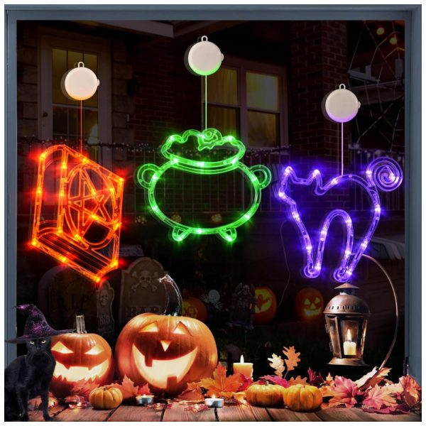 ectq8pccj35c0b_0 jpg - Kit Decoração Interna para Halloween LED 3 Peças Inclui Livro, Caldeirão e Gato, LOLStar